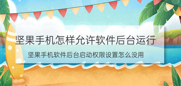 坚果手机怎样允许软件后台运行 坚果手机软件后台启动权限设置怎么没用？